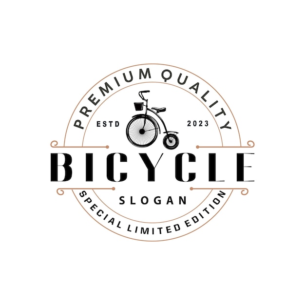 Plik wektorowy projekt logo rowerów klub sportowy rowerów prosta vintage czarna ilustracja szablonu sylwetki