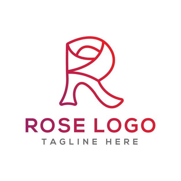 Plik wektorowy projekt logo róży litery r