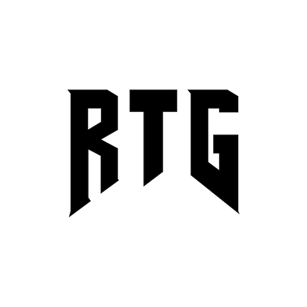 Projekt logo RTG dla firmy technologicznej RTG logo czarno-białe kombinacja kolorów RTG logo RTG wektor RTG projekt RTG ikona RTG alfabet RTG typografia logo projekt
