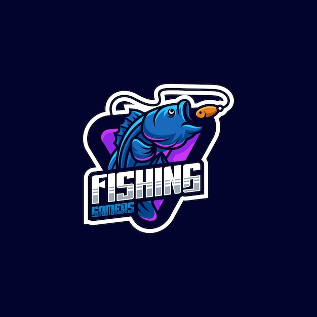 Plik wektorowy projekt logo rybołówstwa sportowego wektorowego koloru płaskiego