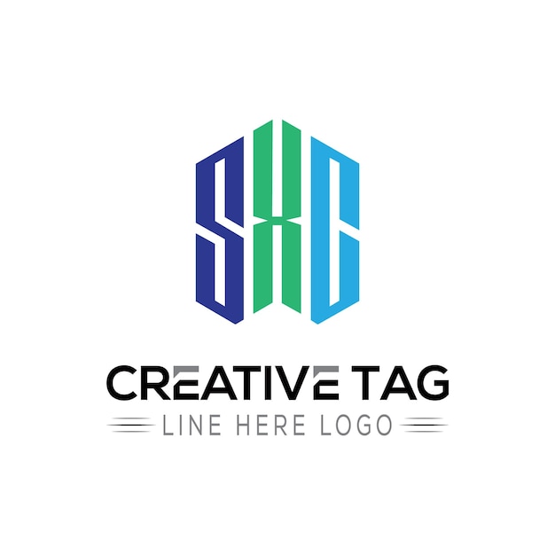 Plik wektorowy projekt logo shc letter z kreatywnymi ikonami do bezpłatnego pobrania