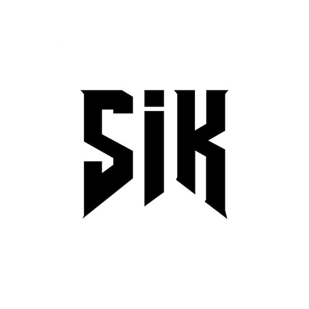 Projekt logo SIK dla firmy technologicznej SIK logo czarno-białe kombinacja kolorów SIK logo SIK wektor SIK projekt SIK ikona SIK alfabet SIK typografia projekt logo