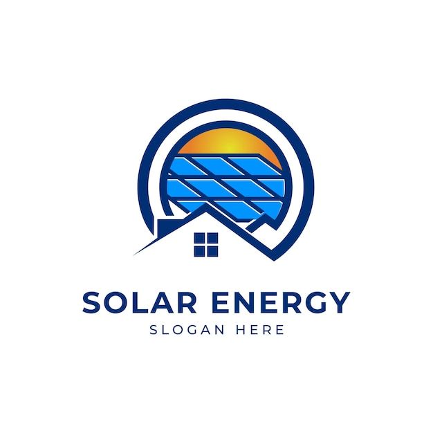 Projekt Logo Słonecznego Domu Energii Słonecznej Clipart Nadaje Się Do Biznesu Wykorzystującego Technologię Słoneczną