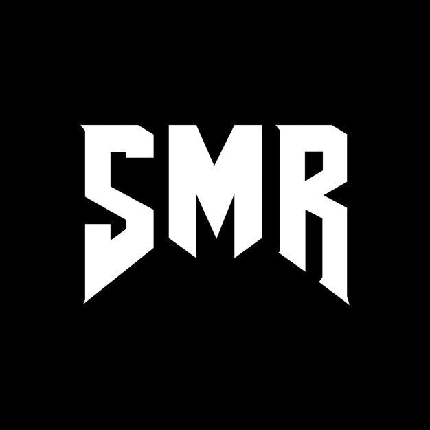 Projekt logo SMR dla firmy technologicznej SMR logo czarno-białe kombinacja kolorów SMR logo SMR wektor SMR projekt SMR ikona SMR alfabet SMR typografia projekt logo