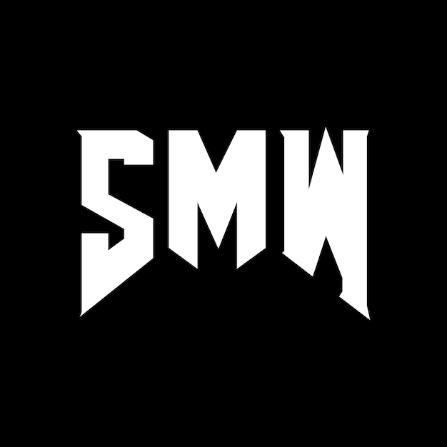 Projekt logo SMW dla firmy technologicznej SMW logo projekt czarno-białej kombinacji kolorów SMW logo SMW wektor SMW projekt SMW ikona SMW alfabet SMW typografia logo projekt