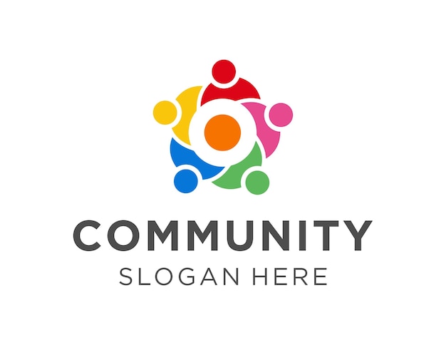 Projekt logo społeczności Utworzony przy użyciu aplikacji Corel Draw 2018 z białym tłem
