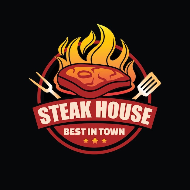 Projekt Logo Steak House W Ogniu