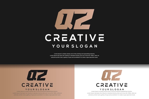 Projekt Logo Streszczenie Monogram List Qz