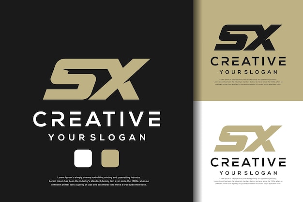 Projekt Logo Streszczenie Monogram List Sx