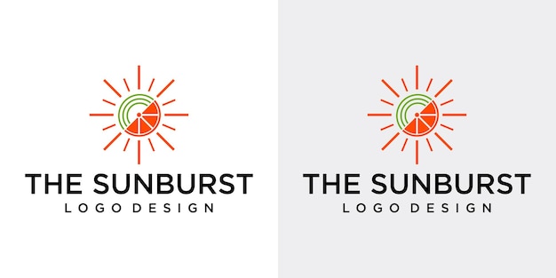 Projekt Logo Sunburst Z Białym I Szarym Tłem
