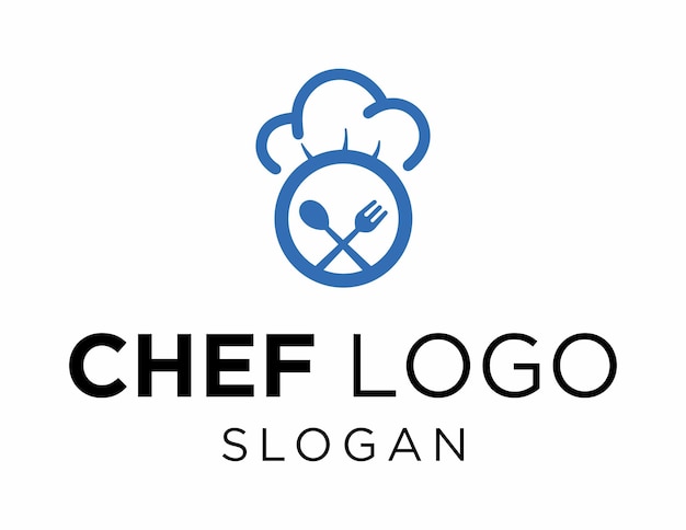 Projekt logo szefa kuchni stworzony za pomocą aplikacji Corel Draw 2018 z białym tłem