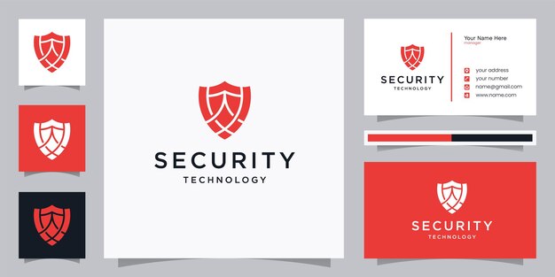 Projekt logo tarczy bezpieczeństwa dla technologii