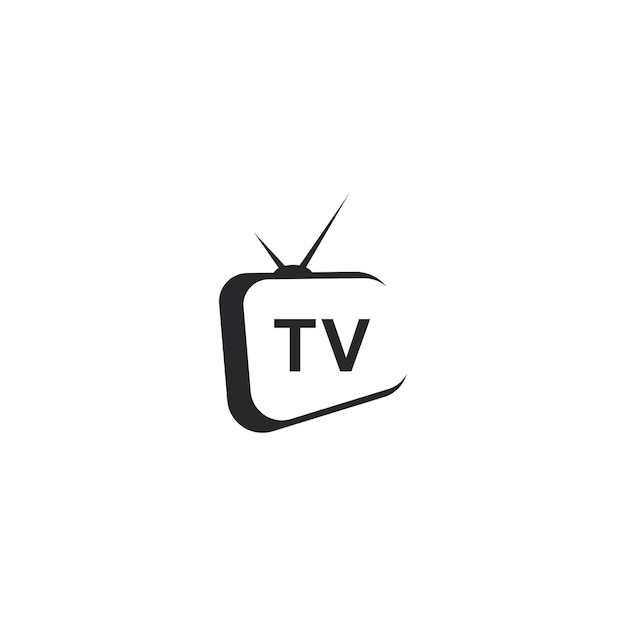 Projekt Logo Telewizora Płaska Ikona Ilustracja