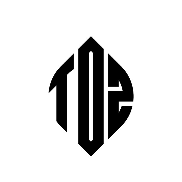 Projekt Logo Toz Z Okrągłymi Literami W Kształcie Okręgu I Elipsy