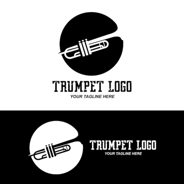 Projekt Logo Trąbki Generuje Melodię Instrument Muzyczny Szkic Ilustracji