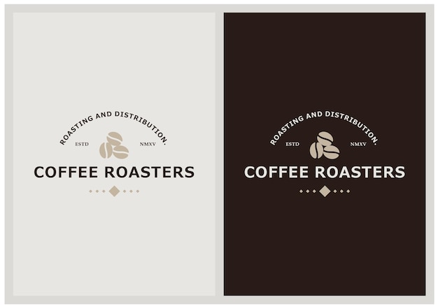 Plik wektorowy projekt logo trzech ziaren kawy