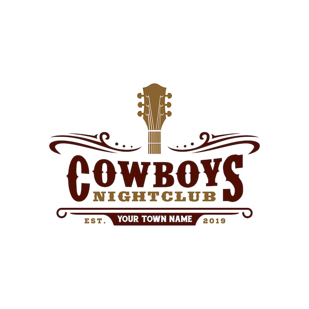 Plik wektorowy projekt logo typografii country music bar