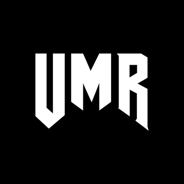 Projekt logo UMR dla firmy technologicznej UMR Projekt logo czarno-białego koloru Kombinacja kolorów UMR Logo UMR Wektor UMR Projekt ikony UMR Alfabet UMR Typografia Projekt logo