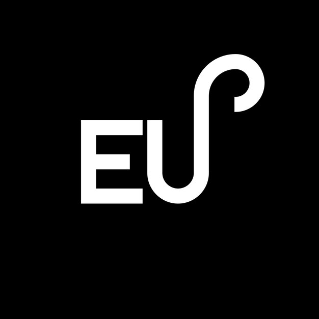 Plik wektorowy projekt logo unii europejskiej na czarnym tle (letter design on black background)