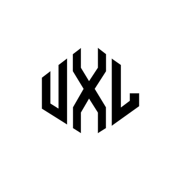 Plik wektorowy projekt logo uxl z kształtem wieloboku uxl wielobok i kształt sześcianu uxl sześciobok wektorowy szablon logo kolory białe i czarne uxl monogram logo biznesowe i nieruchomości