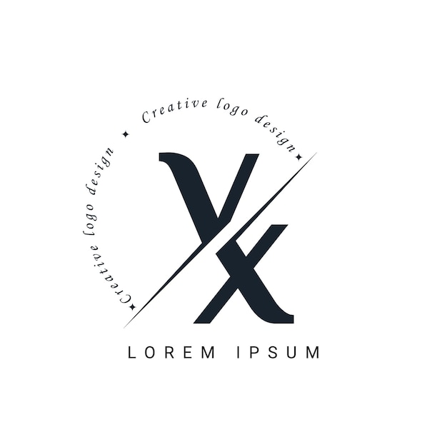 Plik wektorowy projekt logo vx letter z kreatywnym cięciem kreatywny projekt logo