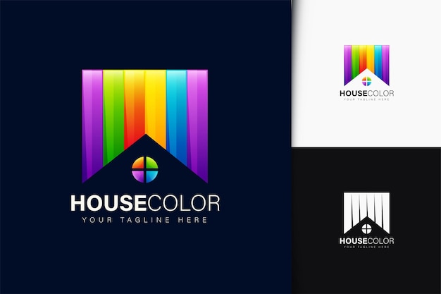 Projekt Logo W Kolorze Domu Z Gradientem