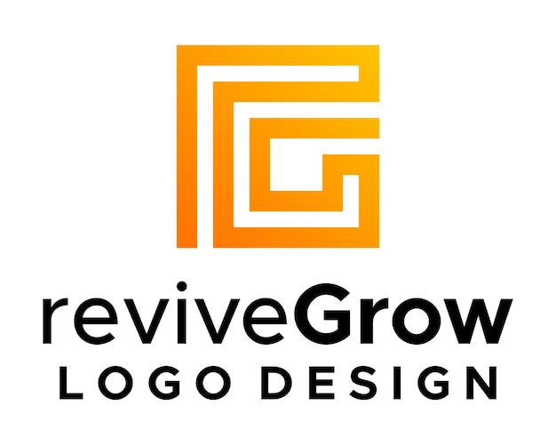 Plik wektorowy projekt logo w kształcie kwadratu z literą rg monogram
