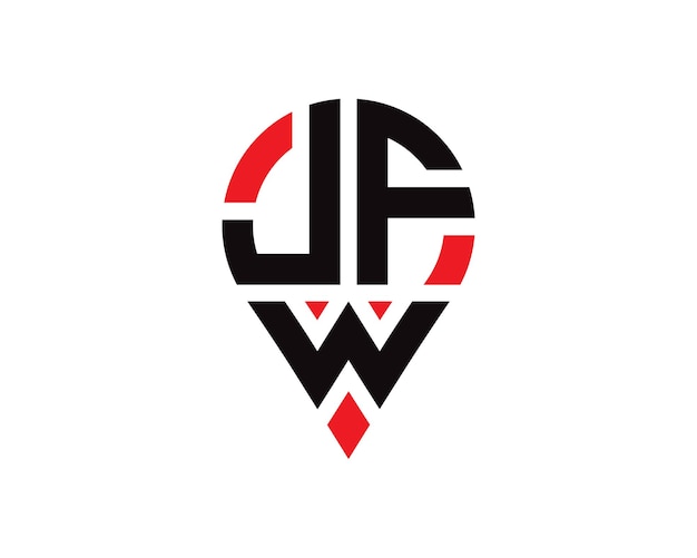 Projekt Logo W Kształcie Litery Jfw Prosta Konstrukcja Logo Lokalizacji Litery Jfw