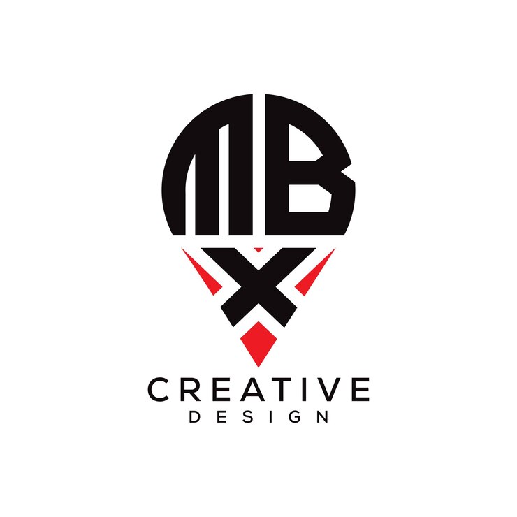 Wektor projekt logo w kształcie litery mbx