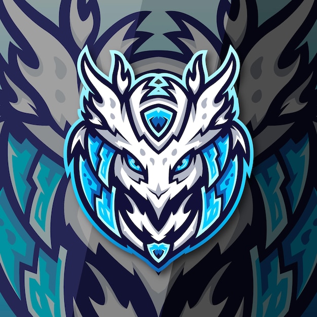 Plik wektorowy projekt logo w nowoczesnym stylu niebieskiej sowy