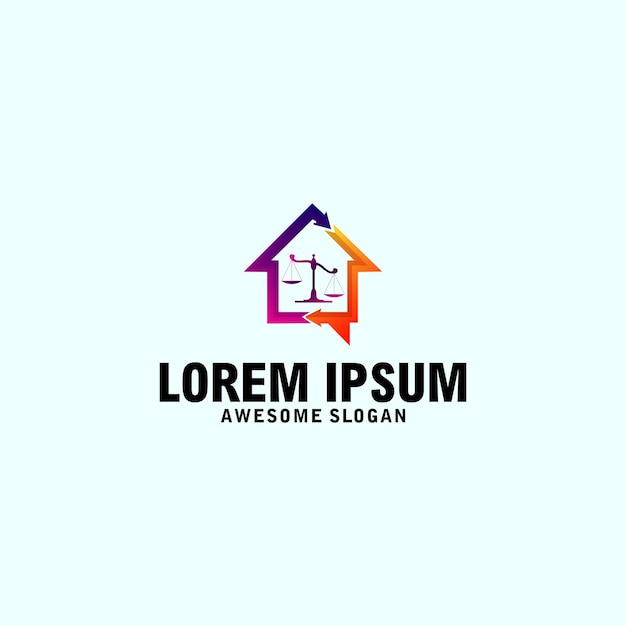 projekt logo waży dom kolorowa ilustracja
