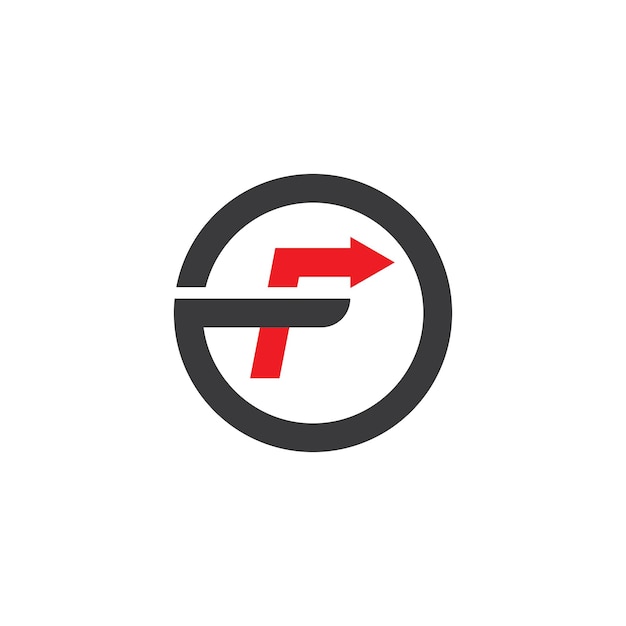 Projekt Logo Wektor Ikona Strzałki Litery F
