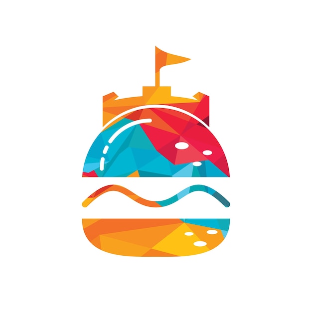 Projekt Logo Wektor Zamku Burger