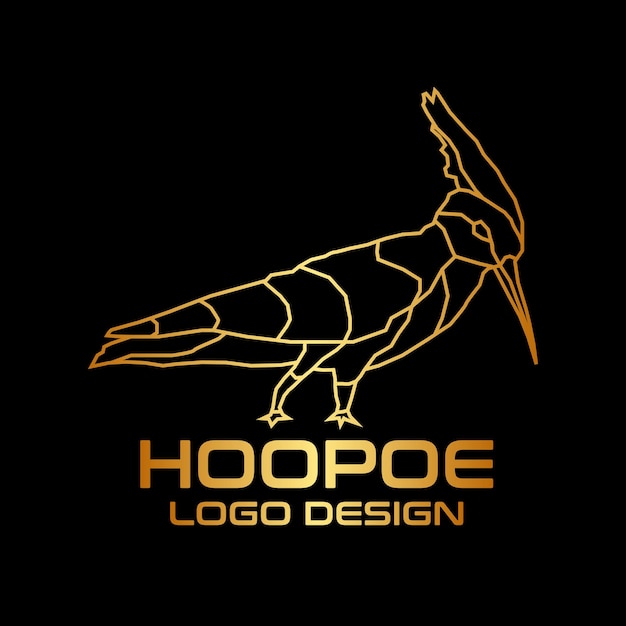 Plik wektorowy projekt logo wektorowego hoopoe