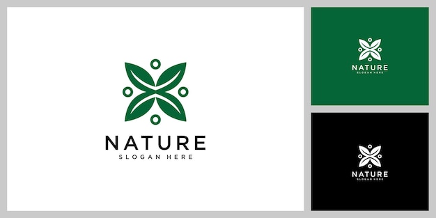 Projekt logo wektorowego natury liści