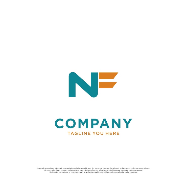 Wektor projekt logo wektorowego nf
