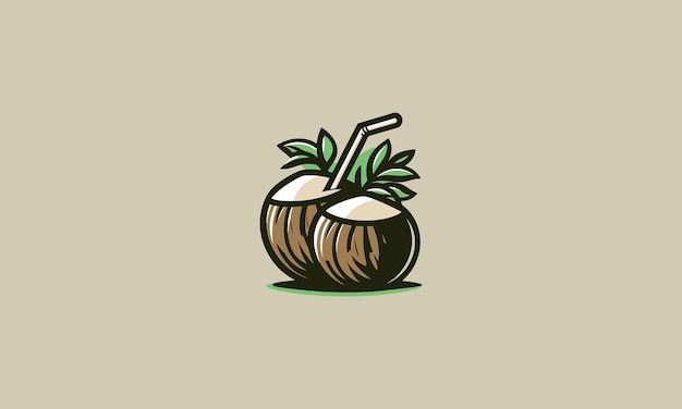 projekt logo wektorowego owocu kokosowego