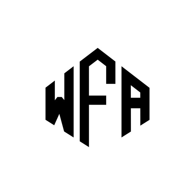 Plik wektorowy projekt logo wfa w kształcie wieloboku wfa wieloboku i sześcianu wfa sześciokątny wektorowy szablon logo kolory białe i czarne wfa monogram logo biznesowe i nieruchomości