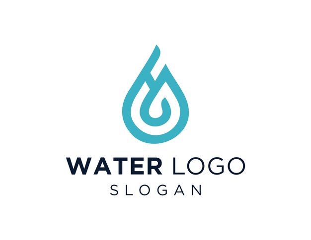 Projekt logo wody stworzony za pomocą aplikacji Corel Draw 2018 z białym tłem