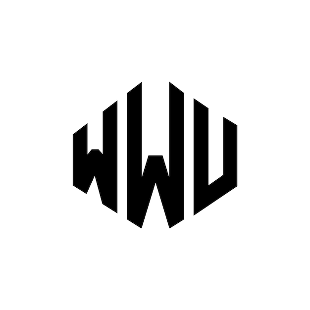 Plik wektorowy projekt logo wwu w kształcie wieloboku, wieloboku i sześcianu, wzór logo wwu sześcioboku, wektorowy wzór logo, kolory białe i czarne, monogram wwu, logo biznesowe i nieruchomości