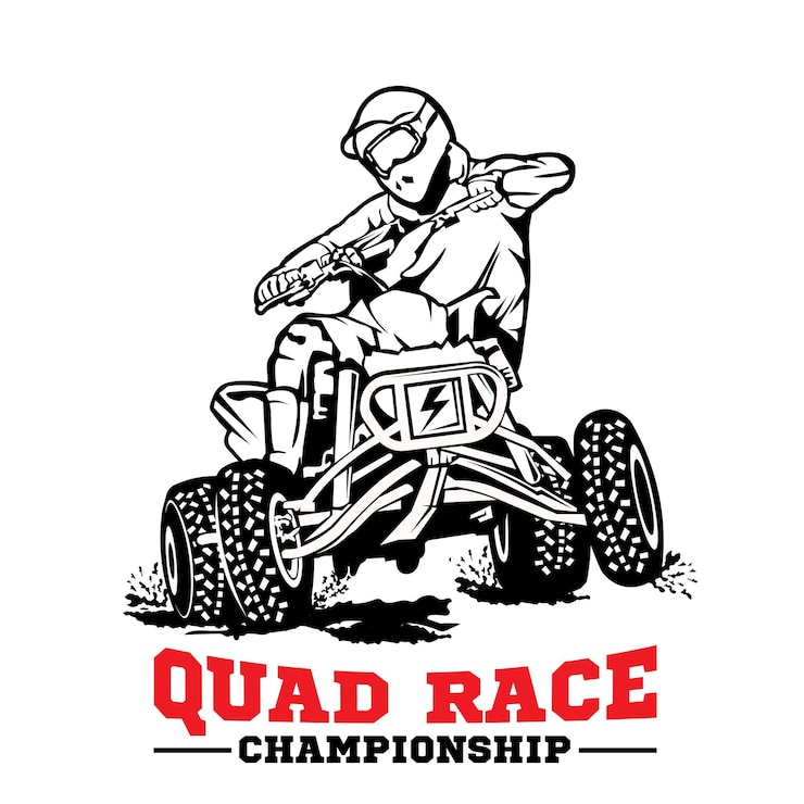 Wektor projekt logo wyścigów sportowych atv extreme quad
