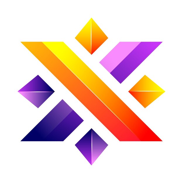 Projekt logo z kolorowym gradientem litery x
