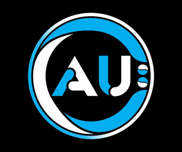 Plik wektorowy projekt logo z literą au w kształcie koła projekt logo au z unikalnym i prostym designem