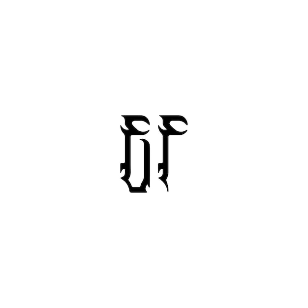 Plik wektorowy projekt logo z monogramem ef litera tekst nazwa symbol monochromatyczny logotyp znak alfabetu proste logo