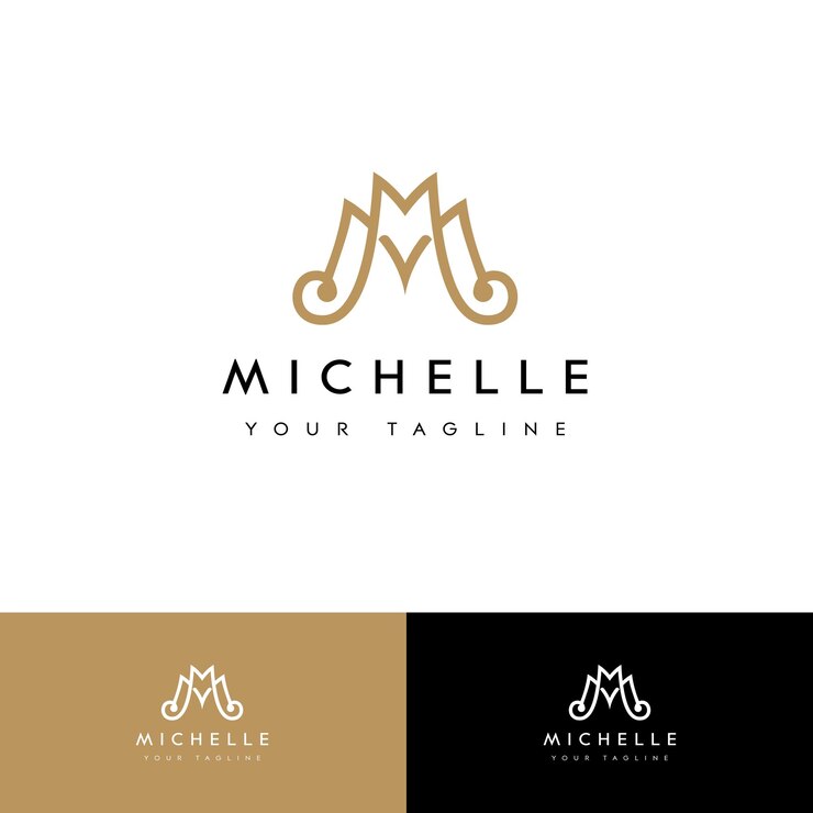 Wektor projekt logo z monogramem michelle