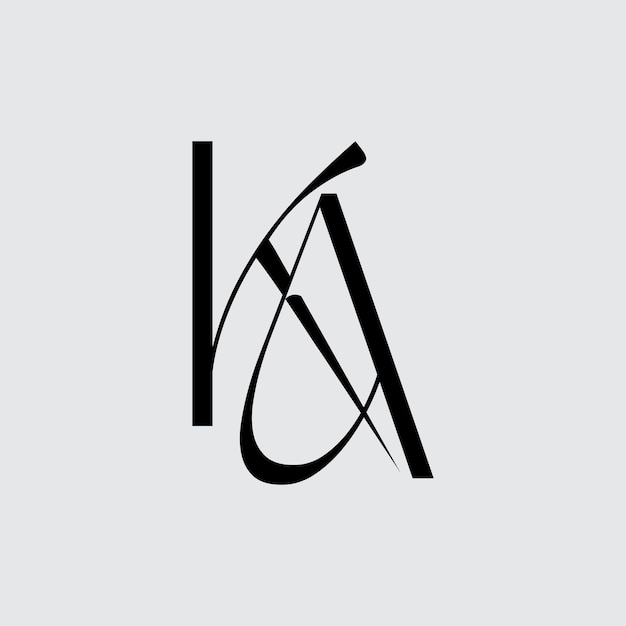 Projekt logo z początkową literą KA