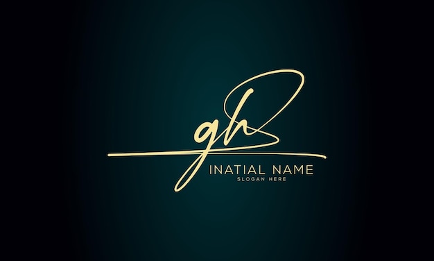 Projekt Logo Z Początkowym Podpisem Ręcznym Wektorowym Gh
