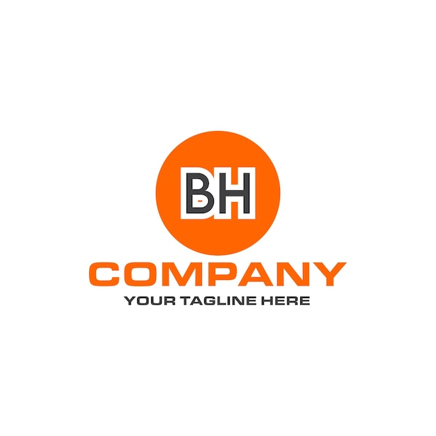 Projekt logo z zaokrąglonym kształtem litery BH