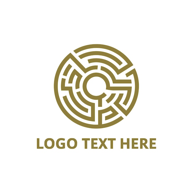 Projekt logo z złotym kręgiem kolorowym
