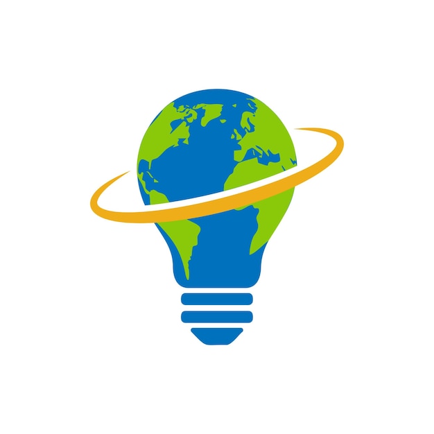 Projekt Logo żarówki Kombinacji Mapy świata